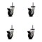 Service Caster 3 Inch Hooded Neoprene Rubber 3/8 Inch Grip Ring Stem Casters with Brakes, 4PK SCC-GR03S310-NPRB-BC-B-716138-4 - alternate 1